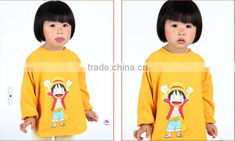 2016 new product hot sale long sleeve cute baby bibs with sleeves