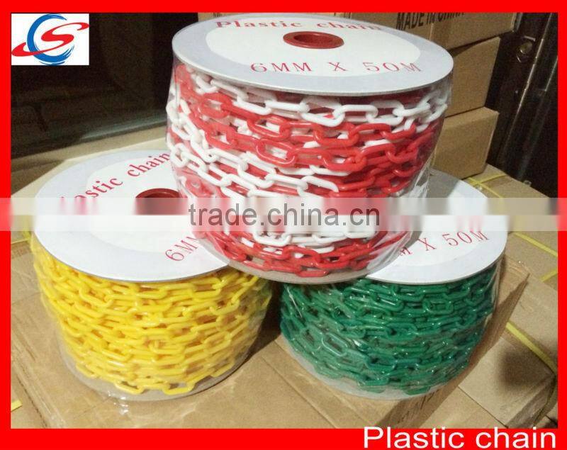 6mm white plastic chain for road safety