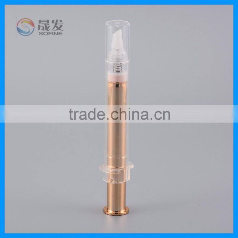 Cosmetic packaging airless pump bottle with needle head