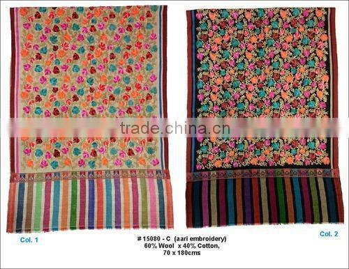 Wool Shawls 15080 C, Aari Embroidery