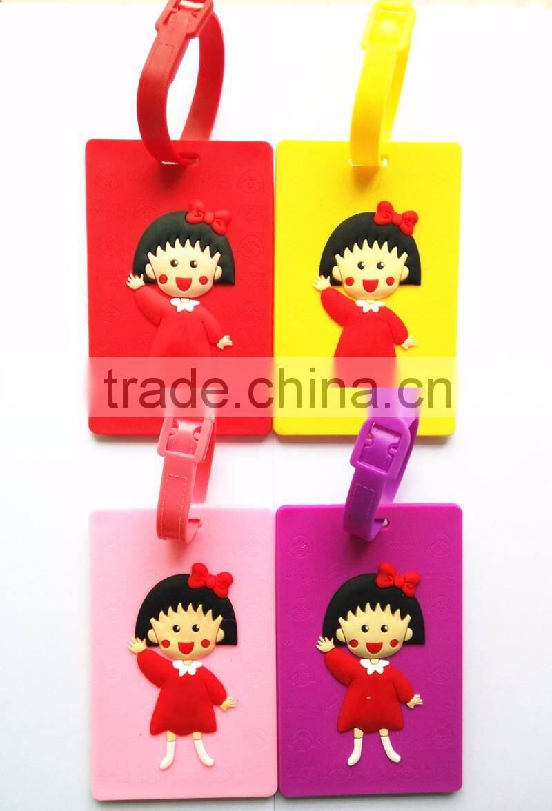 Shape Travel Animation Soft PVC Bag Tag Cute Cartoon Luggage Tags Rubber