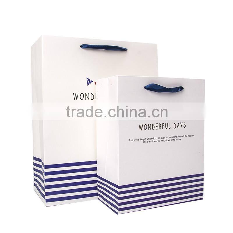 Popular Black Shopping Paper Bags with Rope handle