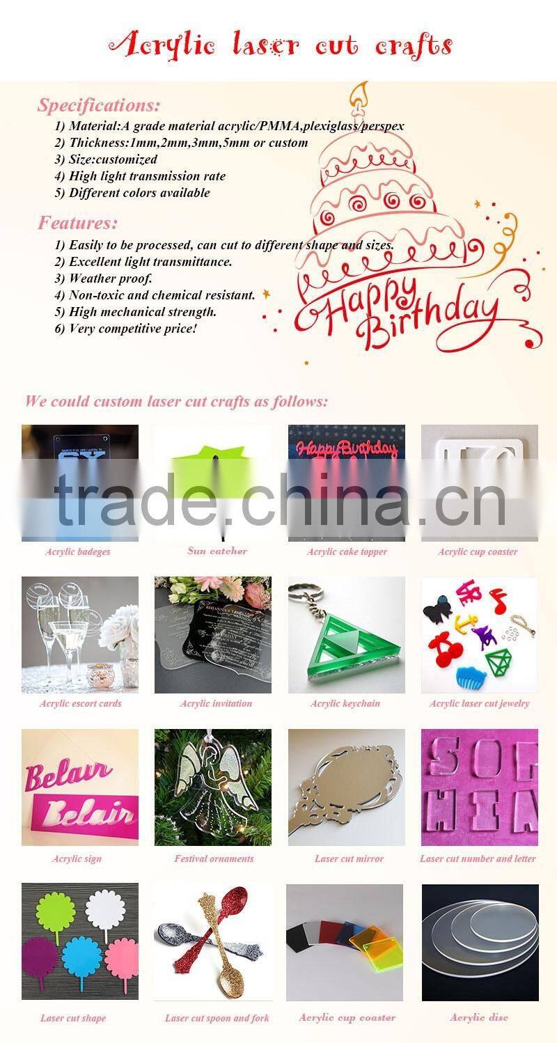 We do all kinds of plexiglass cupcake topper display mini cake toppers for special date