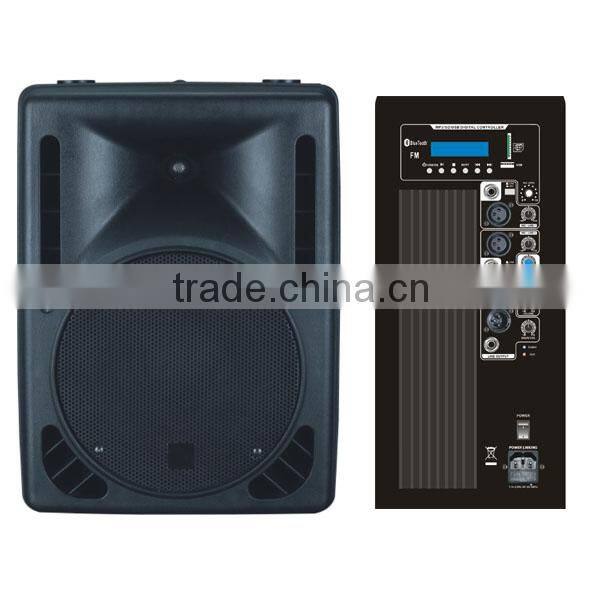15 inch plastic professional audio speaker with power