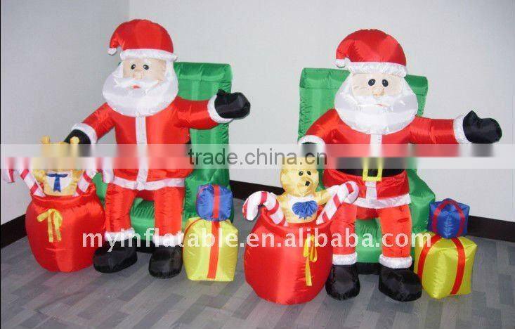 Inflatable Santa with reindeer