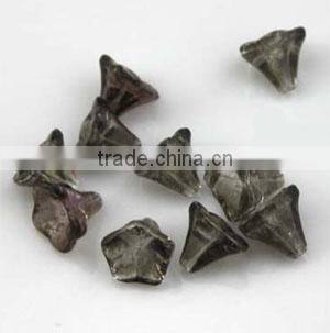 Glass Glass flower beads,necklace charms,coffe,10x10mm flower cone,findings for making jewelry