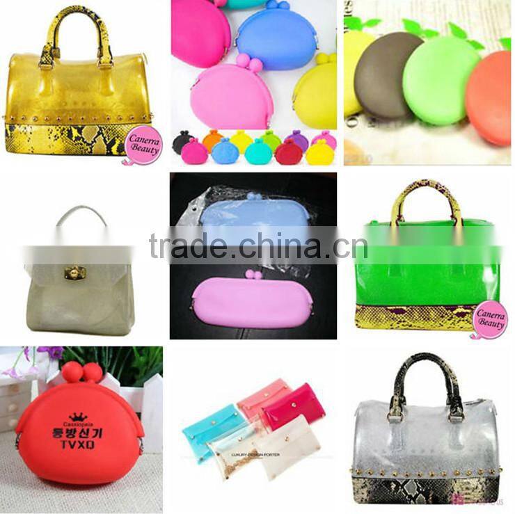 2015 New candy color cute glitter jelly candy bag/coin bags