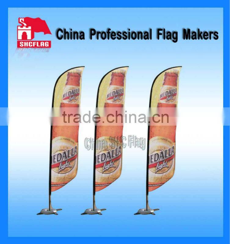 6 shapes and 3 sizes promotional wholesale feather flags