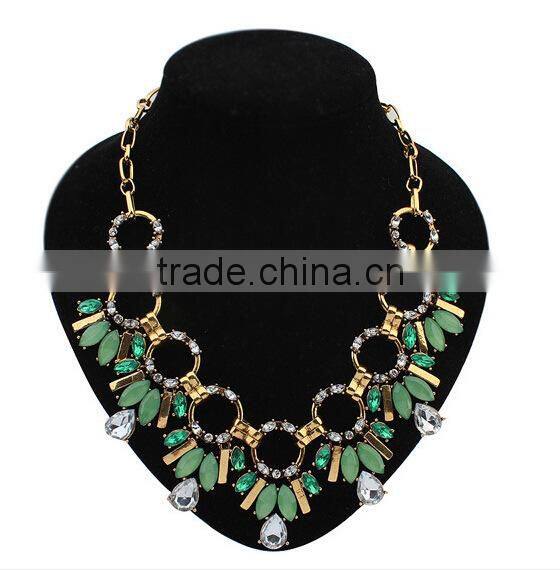 Blue Green Pink Vintage Choker Collar Pendant Statement Necklace Women Necklaces & Pendants Fashion Necklaces for Women 2014