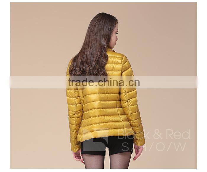 2015 New yellow low price quilted jackets for women whosale