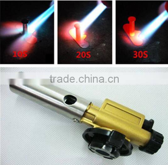 Electronic Ignition Copper Flame Butane Gas Burner Gun Maker Torch Lighter For Outdoor Camping Picnic Cooking Welding Equipment