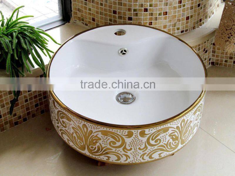 Beautiful ceramic classic bathroom art basin