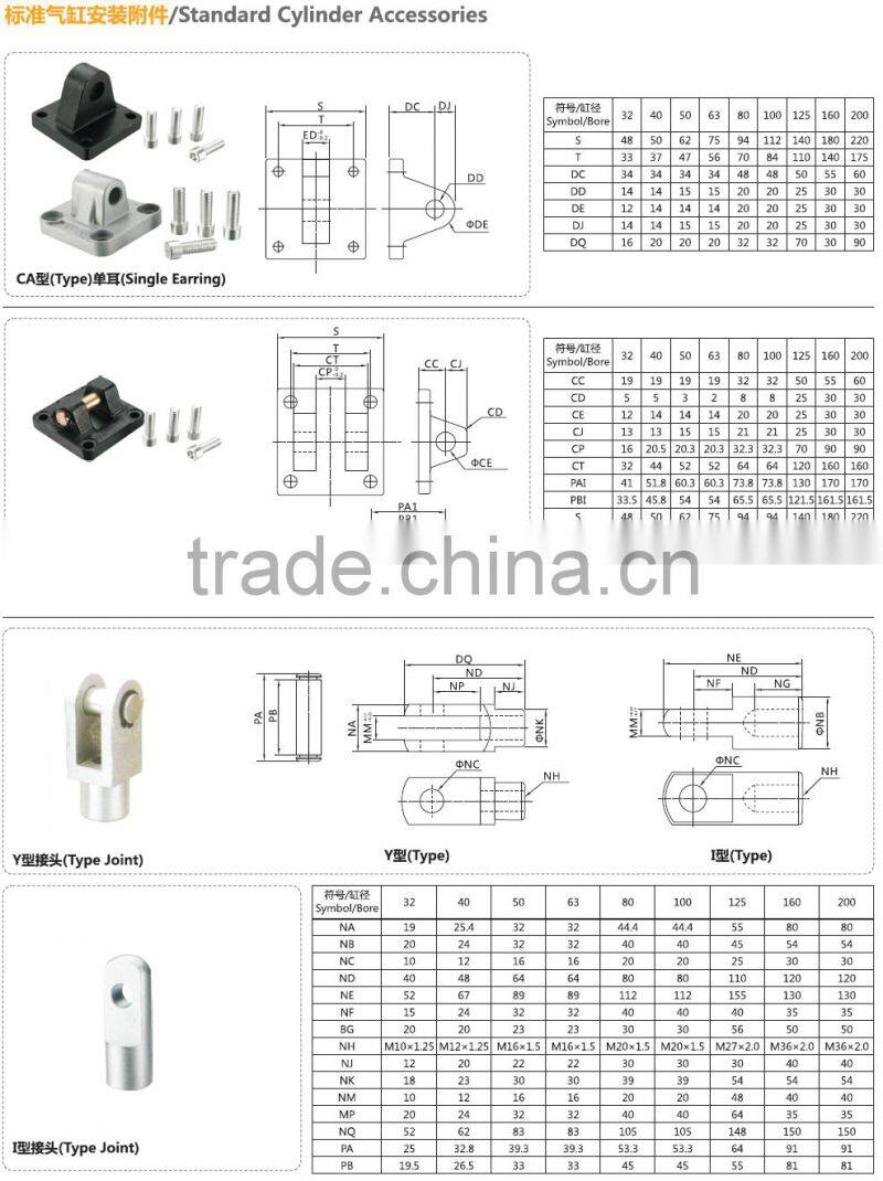Cylinder accessories floating connector / universal joint