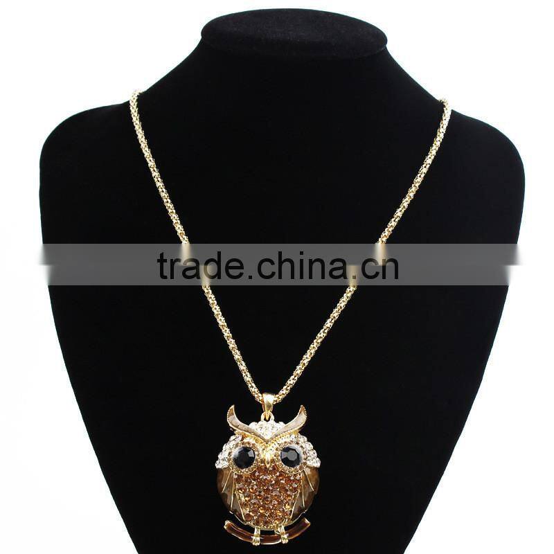 MYLOVE high quality colorful rhinestone owl necklace