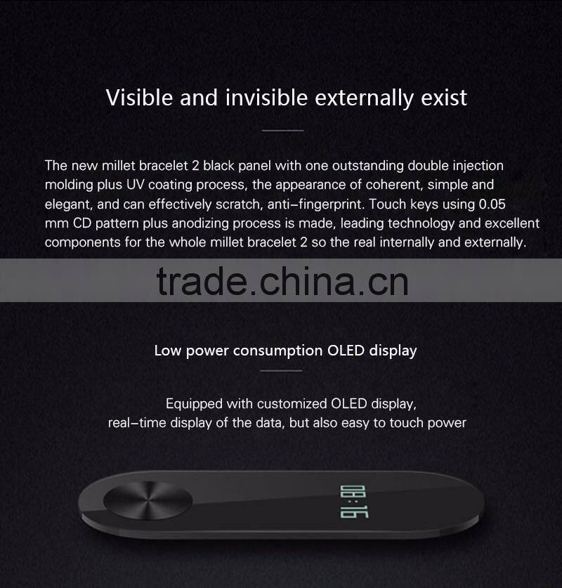 2016 New Original Xiaomi MiBand 2 mi band 2 Wistband Bracelet with Smart Heart Rate Fitness Touchpad OLED Screen