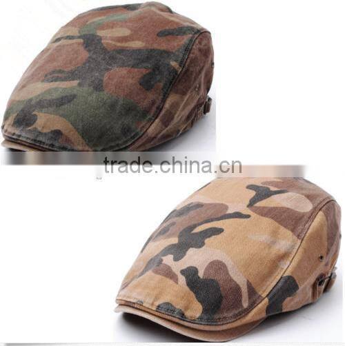 Military Style Beret Fashion Camo Newsboy Hat /Ivy Cap