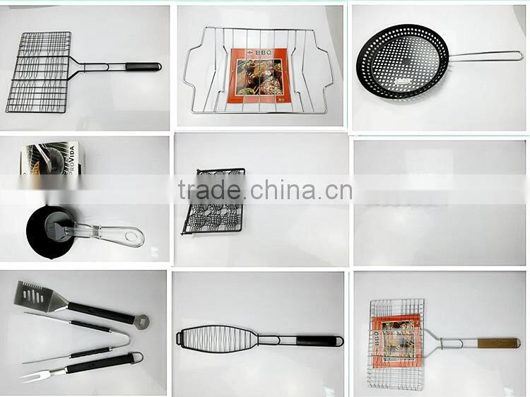 Stainless Steel Single Handle Non-Stick Pizza Pan BBQ Pan BT-BBQ102