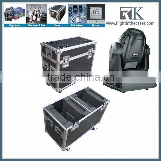 RK 1 hold 2 lights ,rubber insert ,portable Led display moving head lighting road ready flight case
