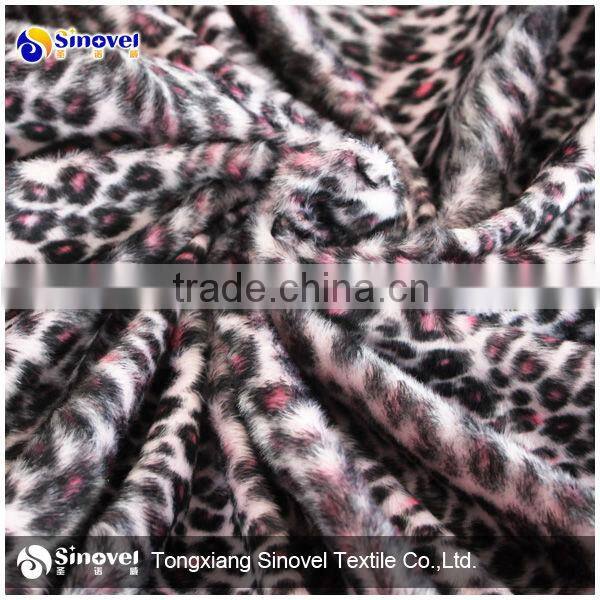 100% Polyester Animal Print Velvet Fabric/short hair velvet fabric for sofa
