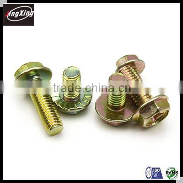 factory supplier carbon steel DIN6921 grade 4.8/8.8 zinc plated flange bolt