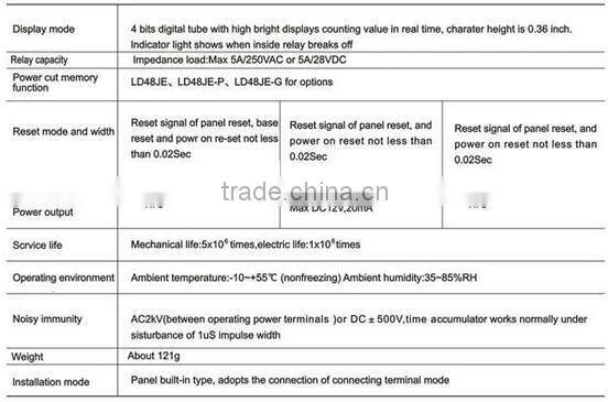 8 pins multiplex digital preset counter LD48J