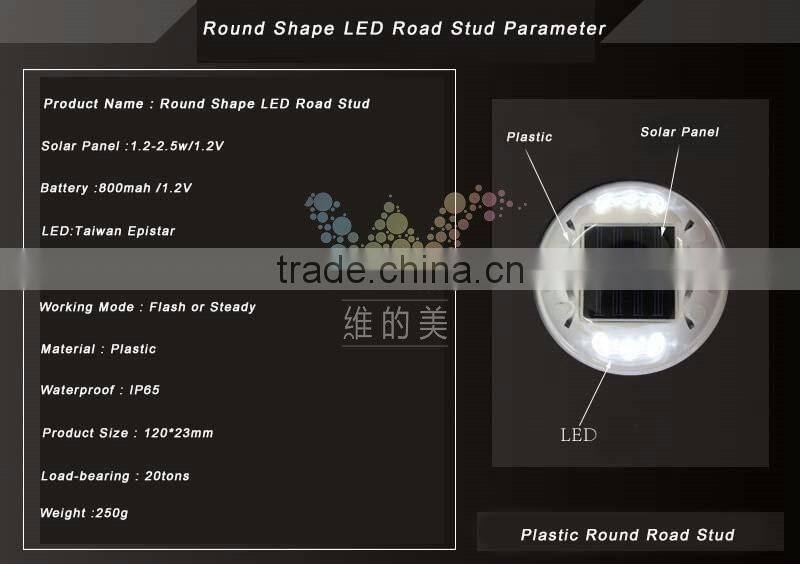 White color high quality Epistar LED 3m reflective glass road stud