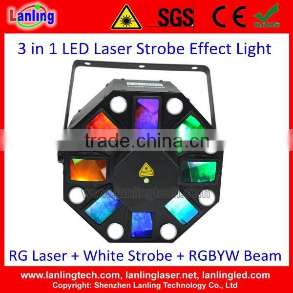 New Product RG Laser Patterns + White Strobe + Derby Effects | 3 in 1 Dancing Home Party Light