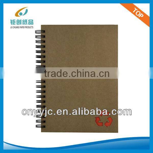 Custome recycled kraft spiral note book for promotion
