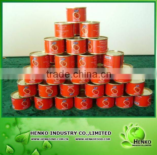 tin canned for tomato paste 198g