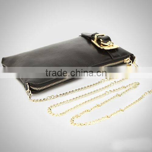 2014 New Design Fashion Ladies Cow Leather Chain Strap Wallet(BCN015)