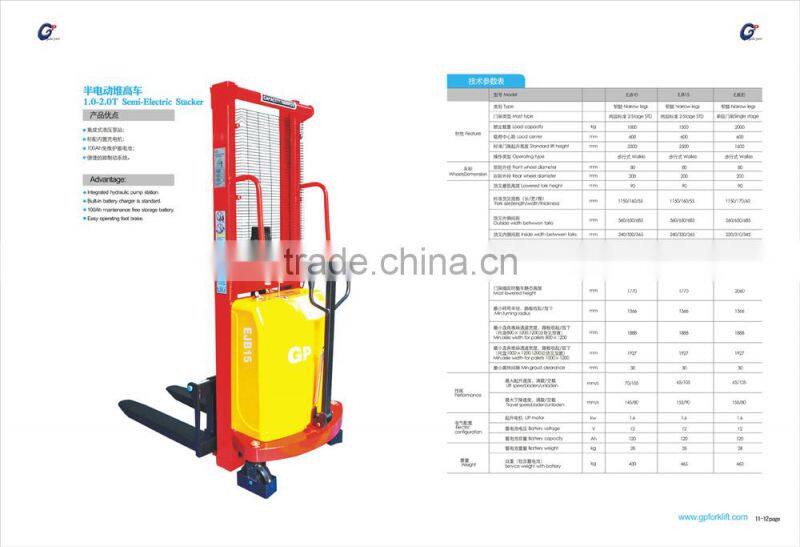 1.0-2.0T Semi-Electric Stacker