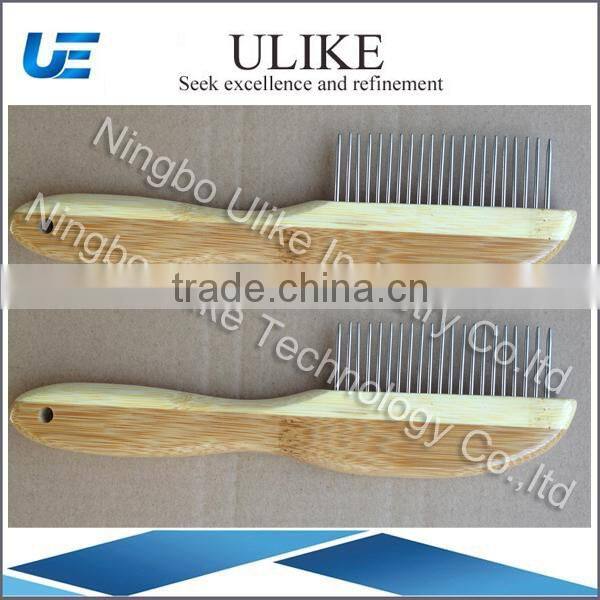 Double sided bamboo grooming brush for dogs and pets