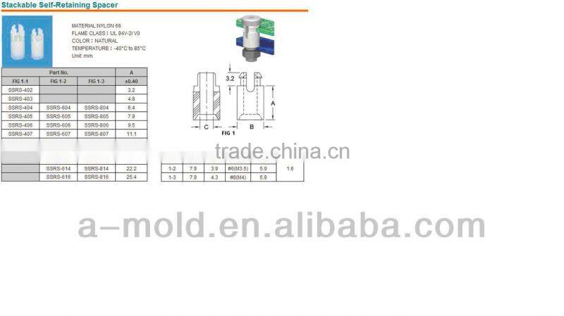 NYLON 66 Push Locking Circuit Board Support PCB spacer support