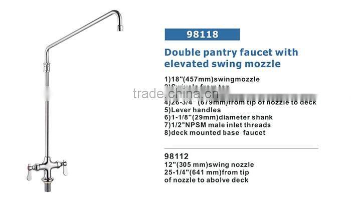Deck Faucet With Elevated Swing Nozzle