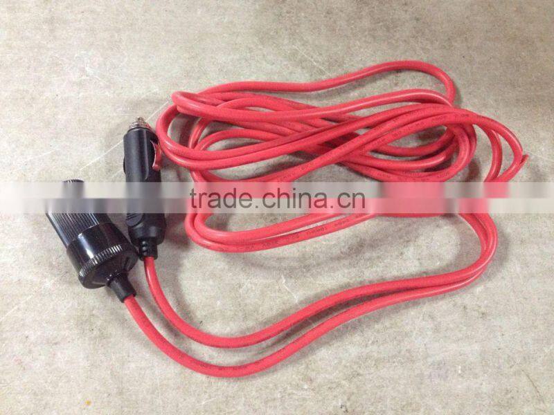 H50080 12V/24V 12' (3.6M) Extension Cord with Cigarette Lighter Plug Socket, Extension Cord with Cigarette Lighter Plug 18AWG