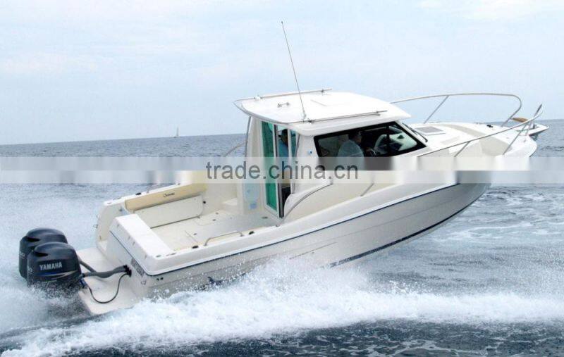 9m CE Approved Fishing Cabin Boat, Fiberglass Cabin Boat