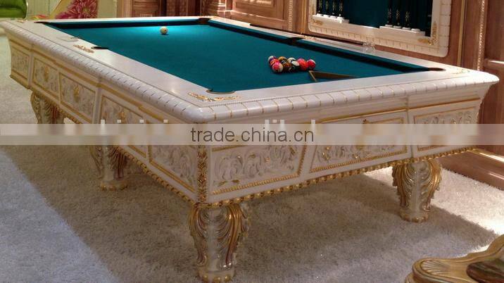 European Style Solid Wood Hand Carved Luxury Pool Table, Snooker Table, Billiard Table