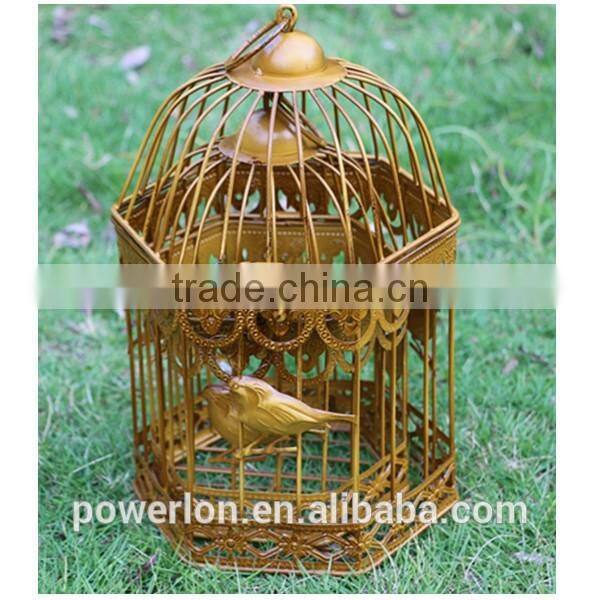 Shabby Golden Metal Handmade Bird Cage