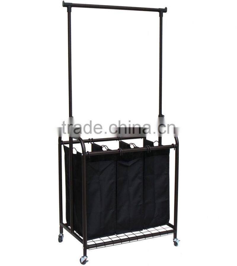 Laundry Sorter with Lift Hanging Bar