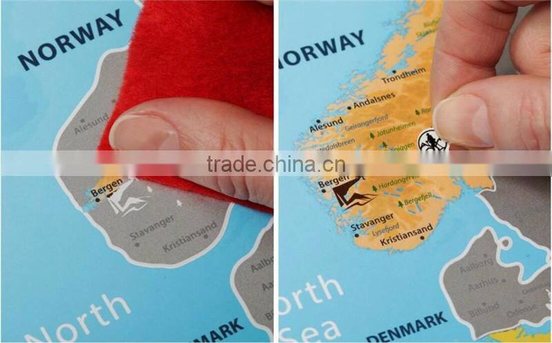 Detailed Europe Map with Scratch off Stickers Large Size Tube Packaging AMA-15