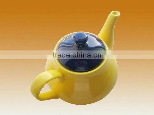 Factory direct wholesale 750 ml china yellow teapot with filter