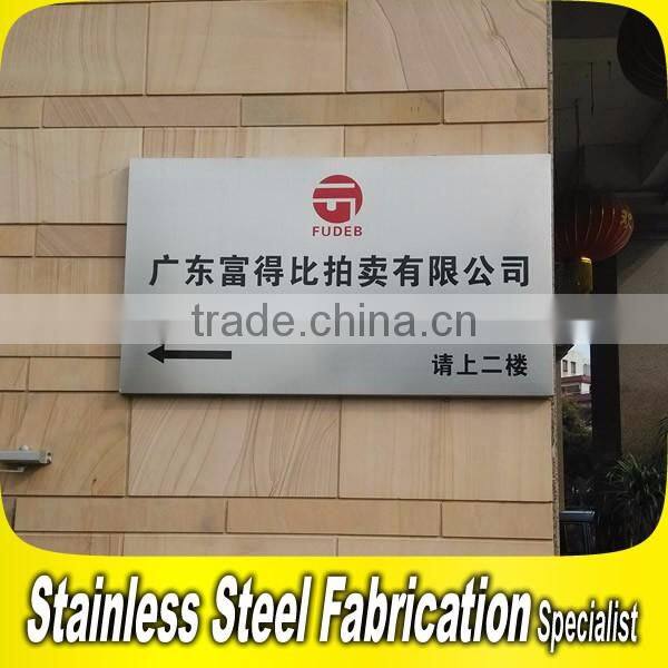 Etching Stainless Steel Metal Number Letter Signage Outdoor Sign Board