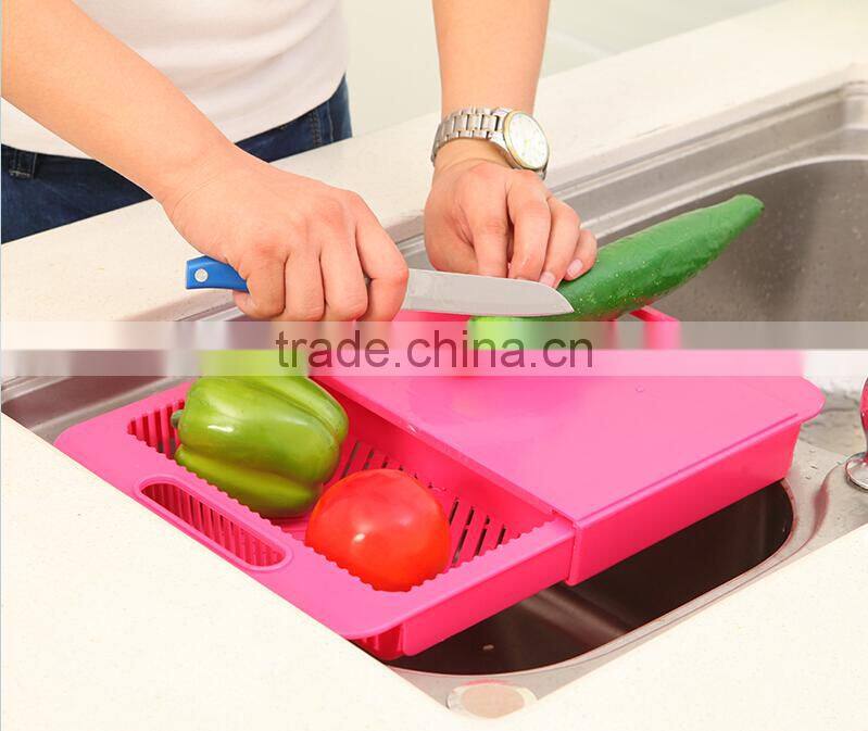 Wholesale Stock Kitchen Vegetable&Fruit Plastic Chopping Board Drain Board Draining Rack Storage Rack