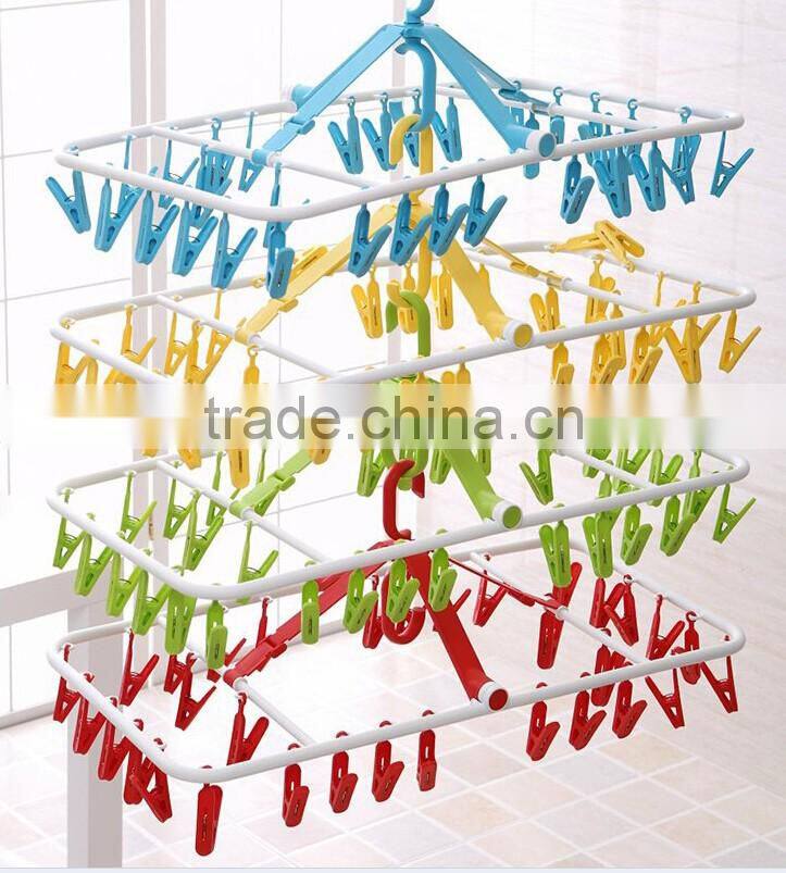 Wholesale Stock 360 Degree Rotate Foldable Plastic Clothes Hangers