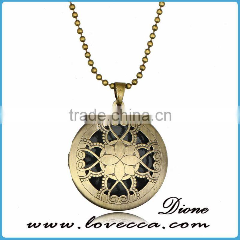 Handmade night light up alloy locket glow dark necklace