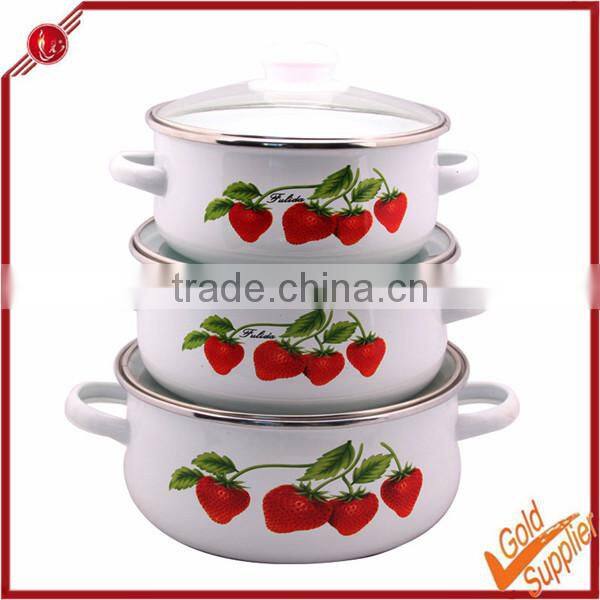 Wholesale 3 pieces enamel insulated casserole hot pot