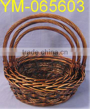 Antique Style Large Round Willow Basket