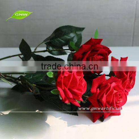 GNW FLS07 Flowers Artificial Wedding Decoration Centerpieces Red Velvet Rose Flower