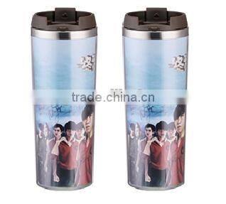350ml/400ml/450ml stainless steel Inner plastic outer steel double layer cup
