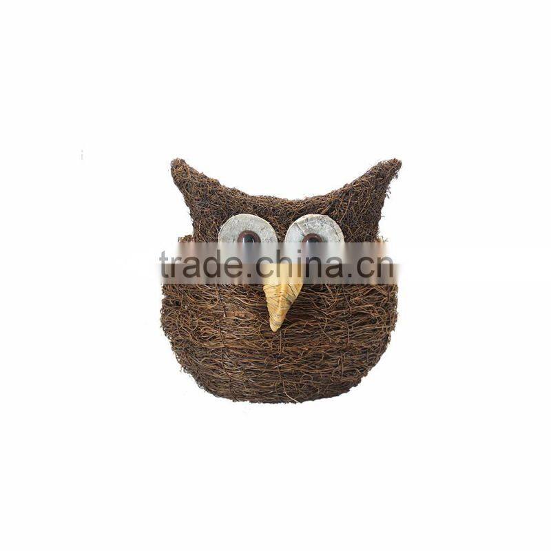 Natural rattan bird shape for garden planting/decoration/storage planter